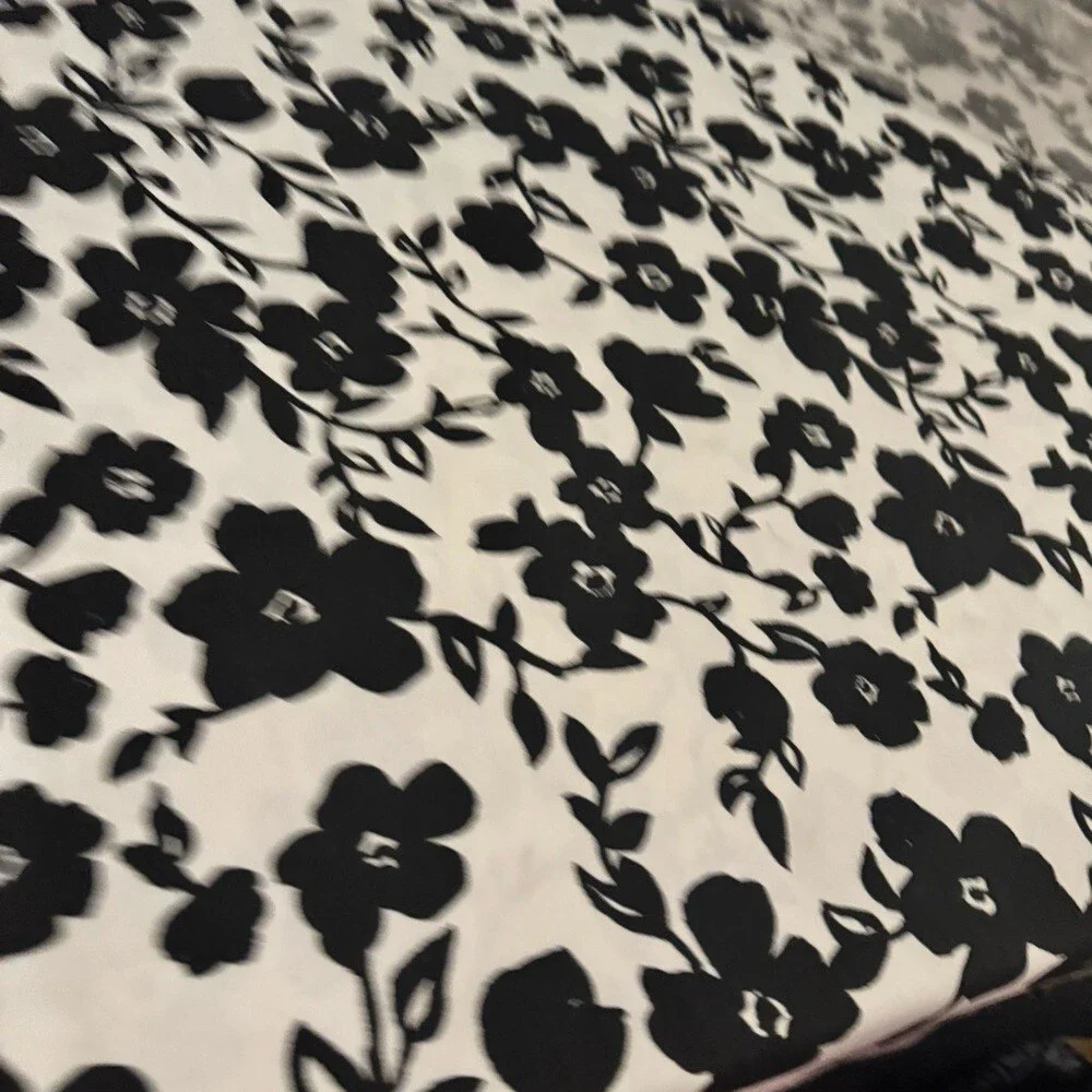 Kate Spade table cloth primrose drive color block Black and white Floral Fabric